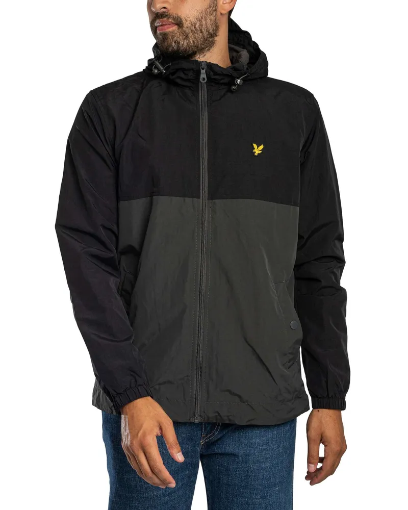 Lyle & Scott Farbblock-Jacke Mit Reißverschluss, Schwarz Schwarz
