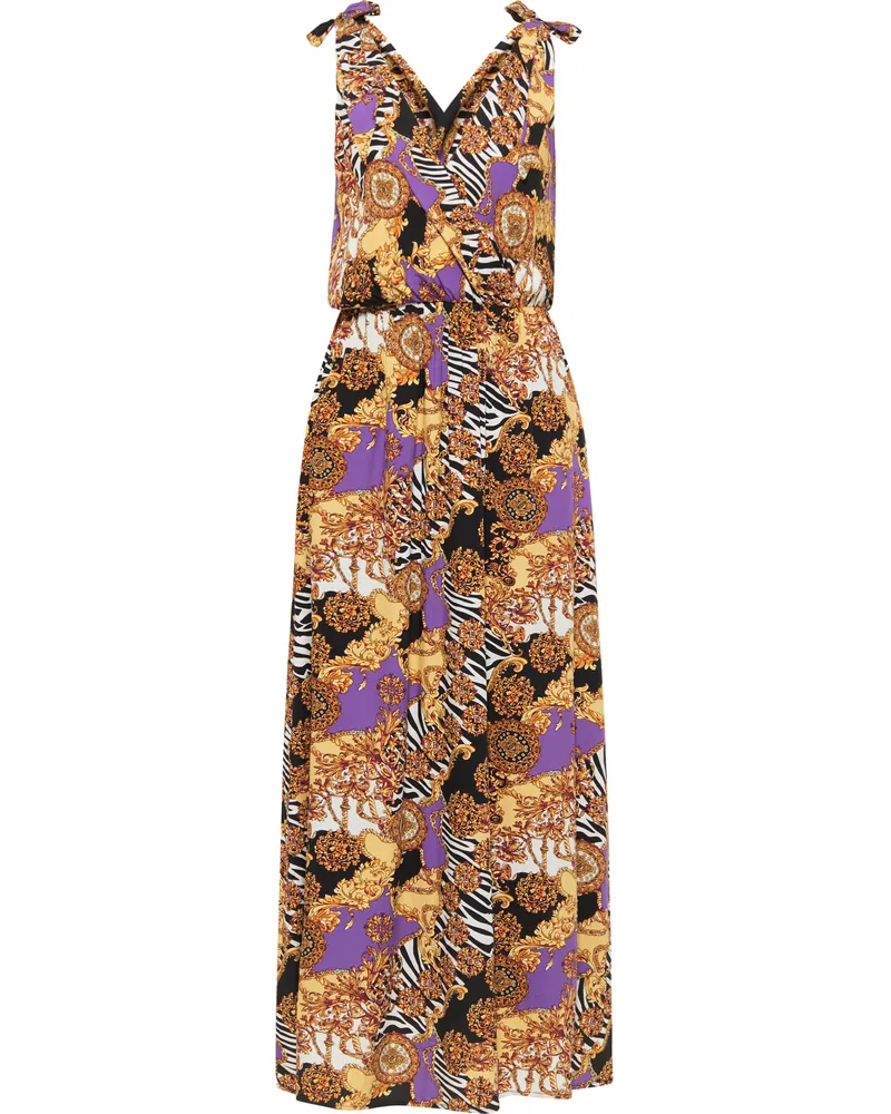 FAINA Maxikleid mit Allover-Print Damen Orange Mehrfarbig Orange