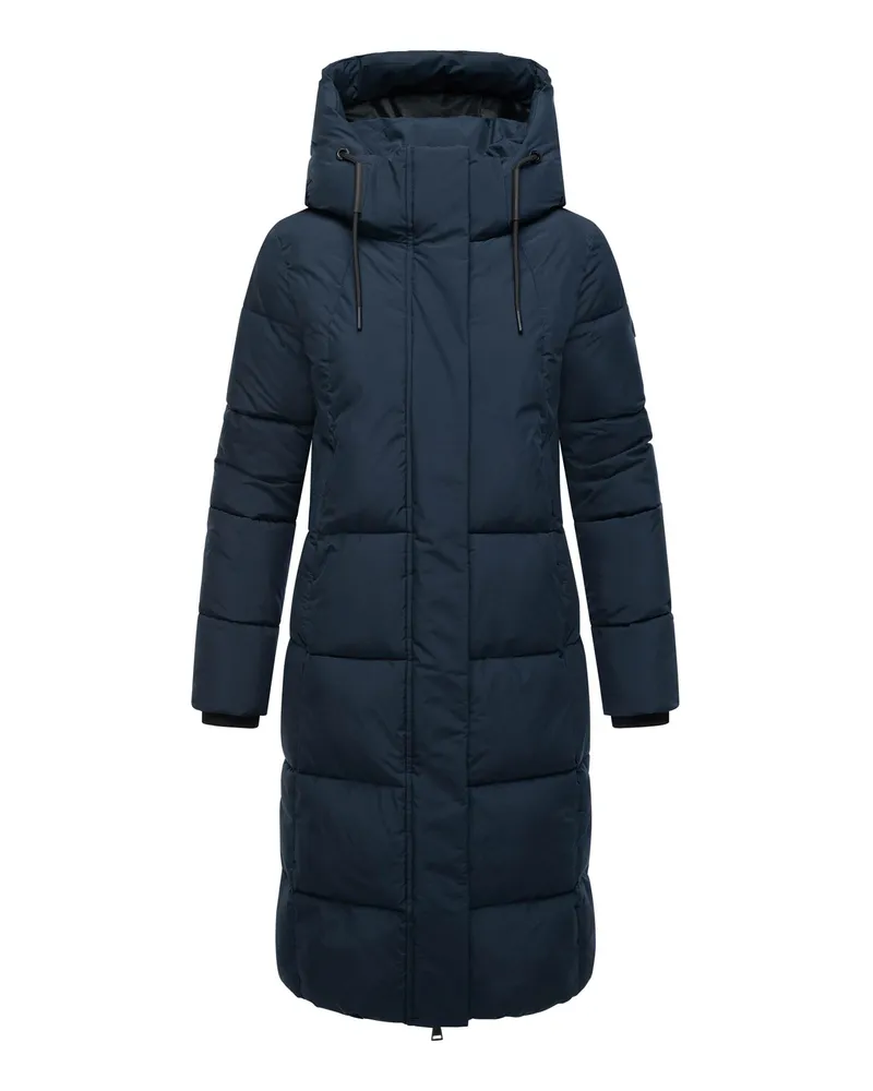 Marikoo Damen Winter Steppmantel Chumanii XVI mit Magnettaschen Blau