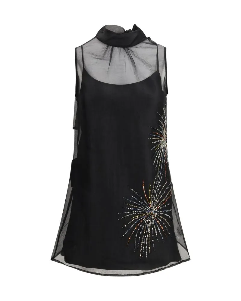 STAUD Schwarzes Polyester Freizeitkleid Schwarz