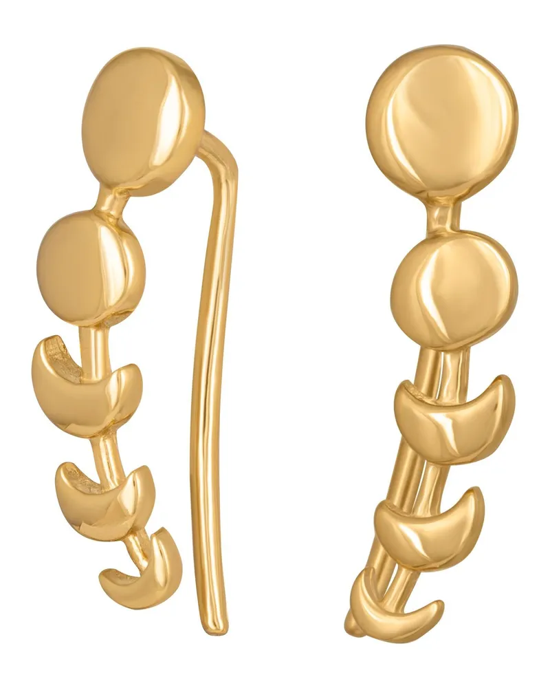 cai Ohrklemmen 925/- Sterling Silber vergoldet Mondzyklus Luna Gold