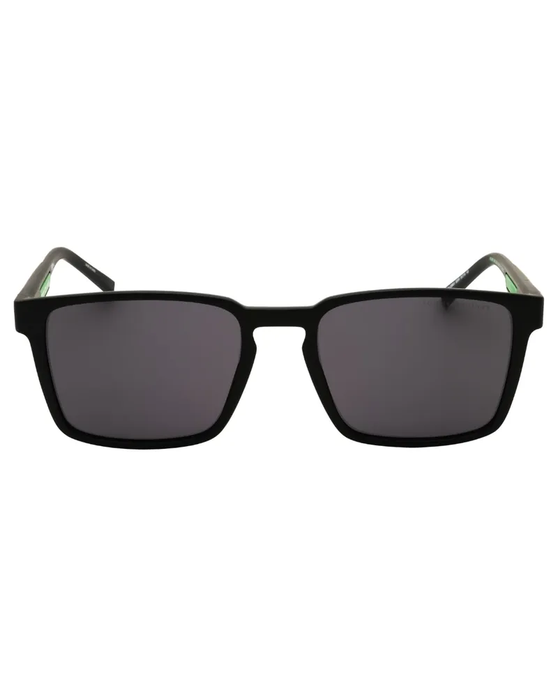 Tommy Hilfiger Matte Black Rectangular Sonnenbrille Schwarz