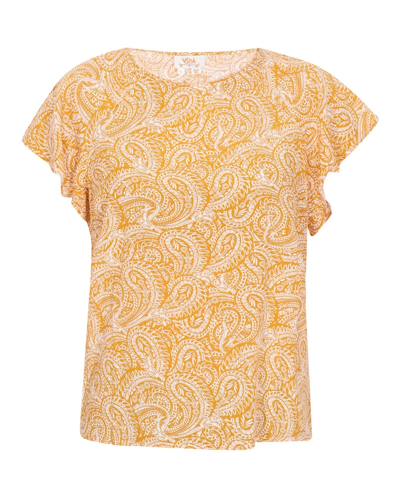 Usha Bluse Frauen gelb weiß Gelb