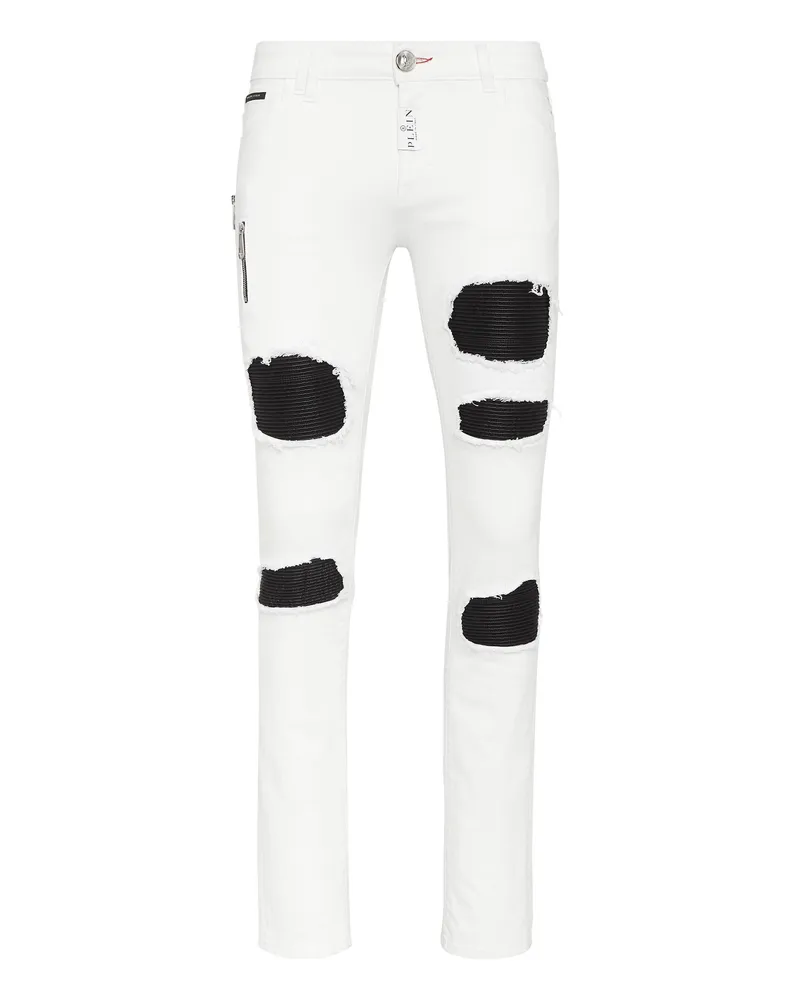 Philipp Plein Jeans Slim Fit Rock Star Weiß