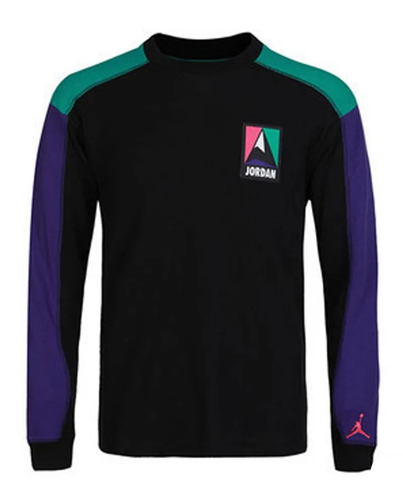 Nike Jordan Logo Crew Hals Schwarze Herren Utility Thermal Top CT3382 010 Schwarz