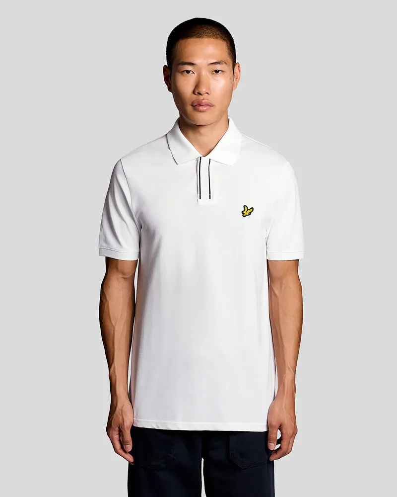Lyle & Scott Poloshirt mit kontrastierenden Ärmelbündchen Weiß