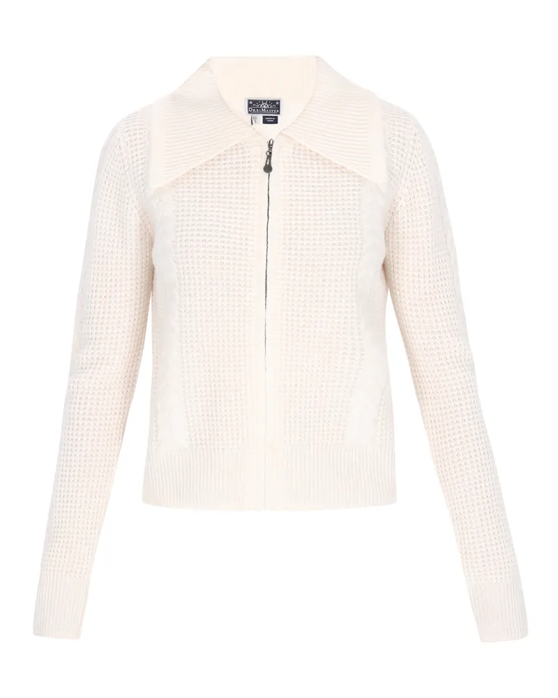 DreiMaster Strickjacke Frauen cremefarben Wollweiß