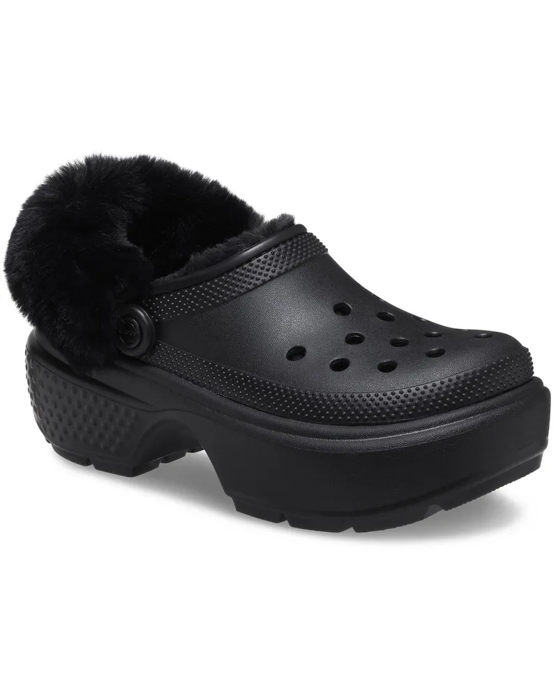 Crocs Stomp Gefütterte EVA Damen Clogs Schwarz Schwarz