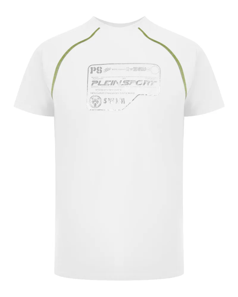 Philipp Plein Performance Kurzarm-Logo-T-Shirt in Weiß Weiß