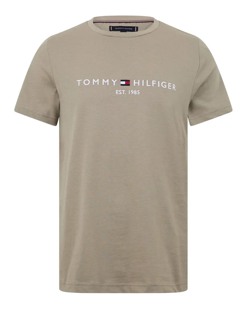 Tommy Hilfiger T-Shirt für Damen, Rundhalsausschnitt (Steinfarben Steingrau