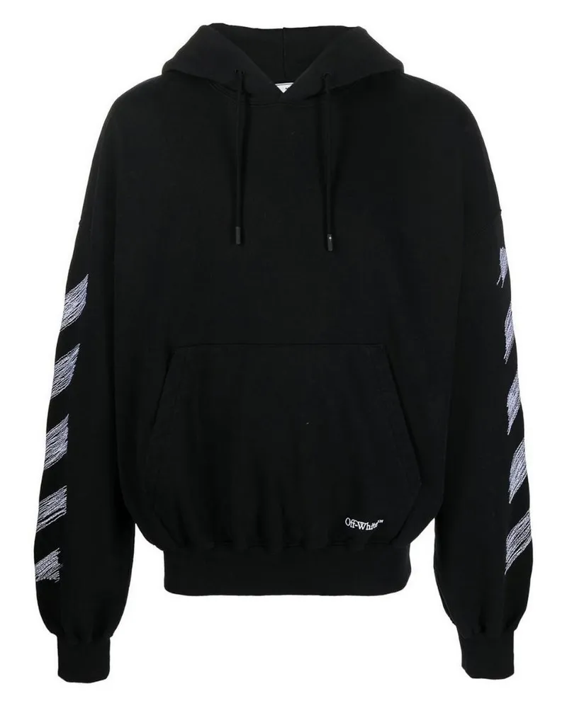OFF-WHITE Scribble Diag Boxy Hoodie schwarz in Übergröße Schwarz