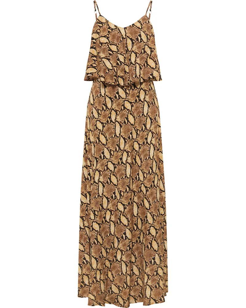 FAINA Maxi-robe avec imprimé serpent nelice Beige