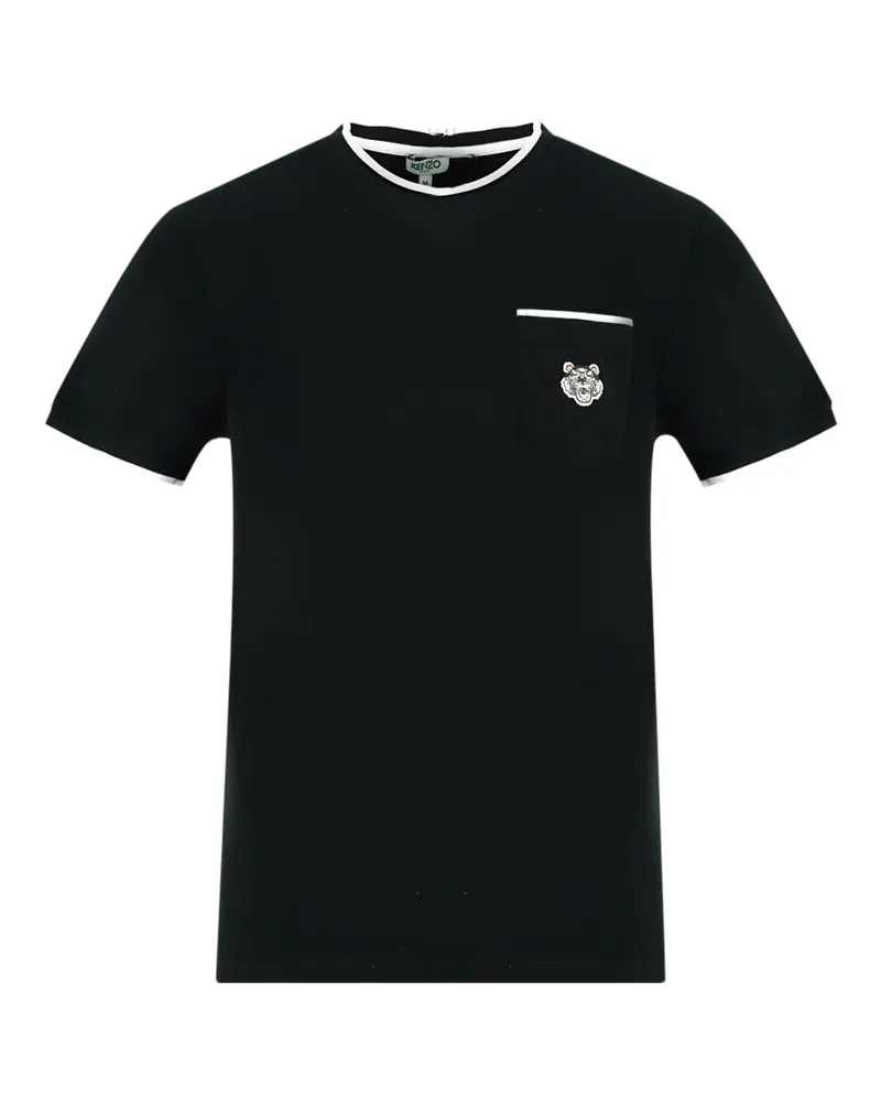 Kenzo Schwarzes T-shirt Mit -logo Auf Der Tasche Schwarz