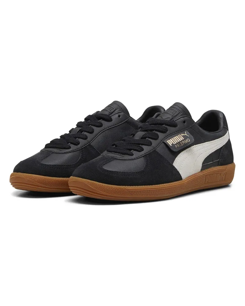 Puma Palermo" Sneaker für Herren, Leder (Schwarz/Gummi Rosa Schwarz