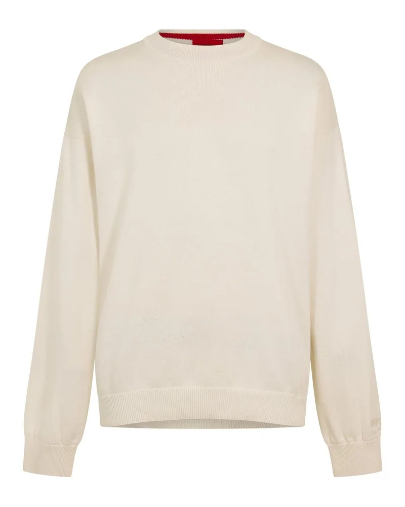 HUGO BOSS Sweatshirt für Herren/Damen Unisex, gerippt (Weiß Weiß