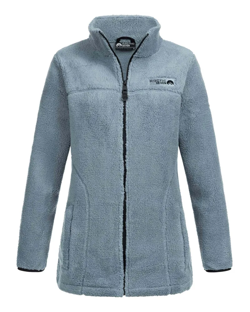 Arctic Seven Damen Sherpa-Fleecejacke, wärmend, mit Reißverschluss - Blau Blau