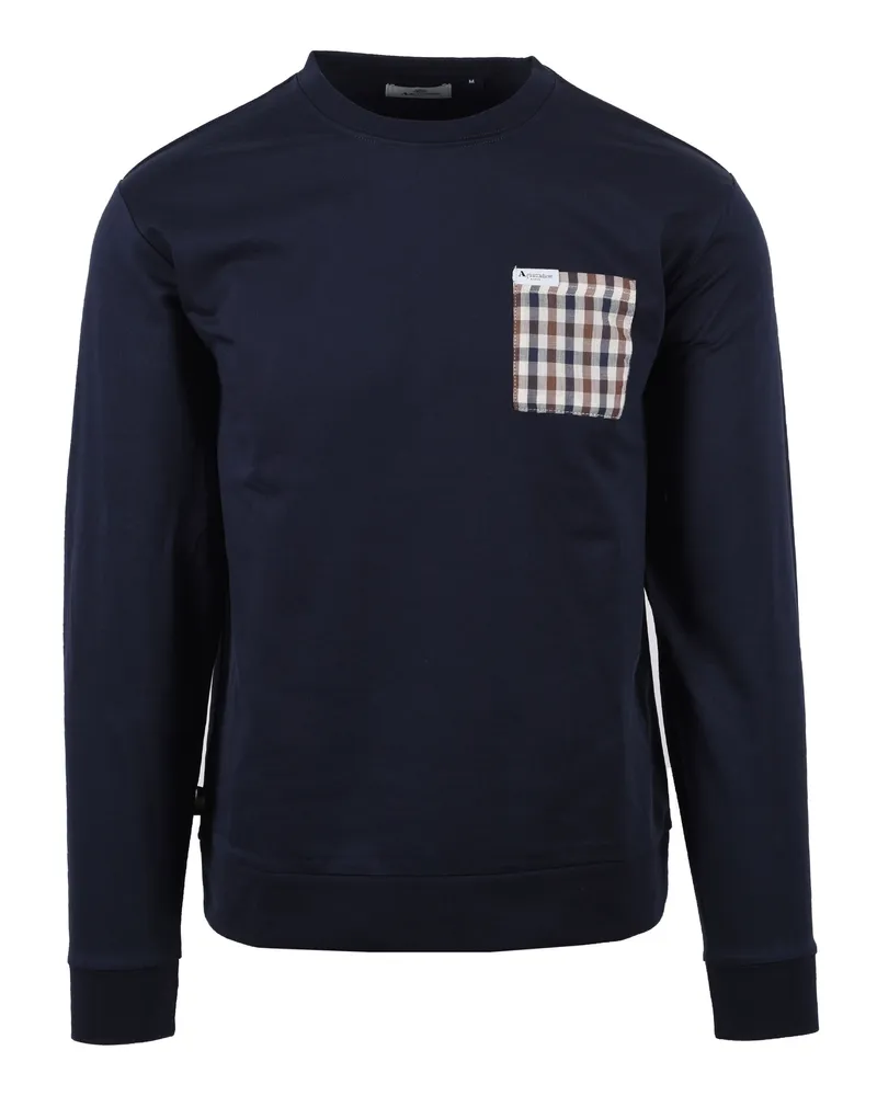Aquascutum Iconic pocket Rundhals-Sweatshirt - Marineblau Marineblau