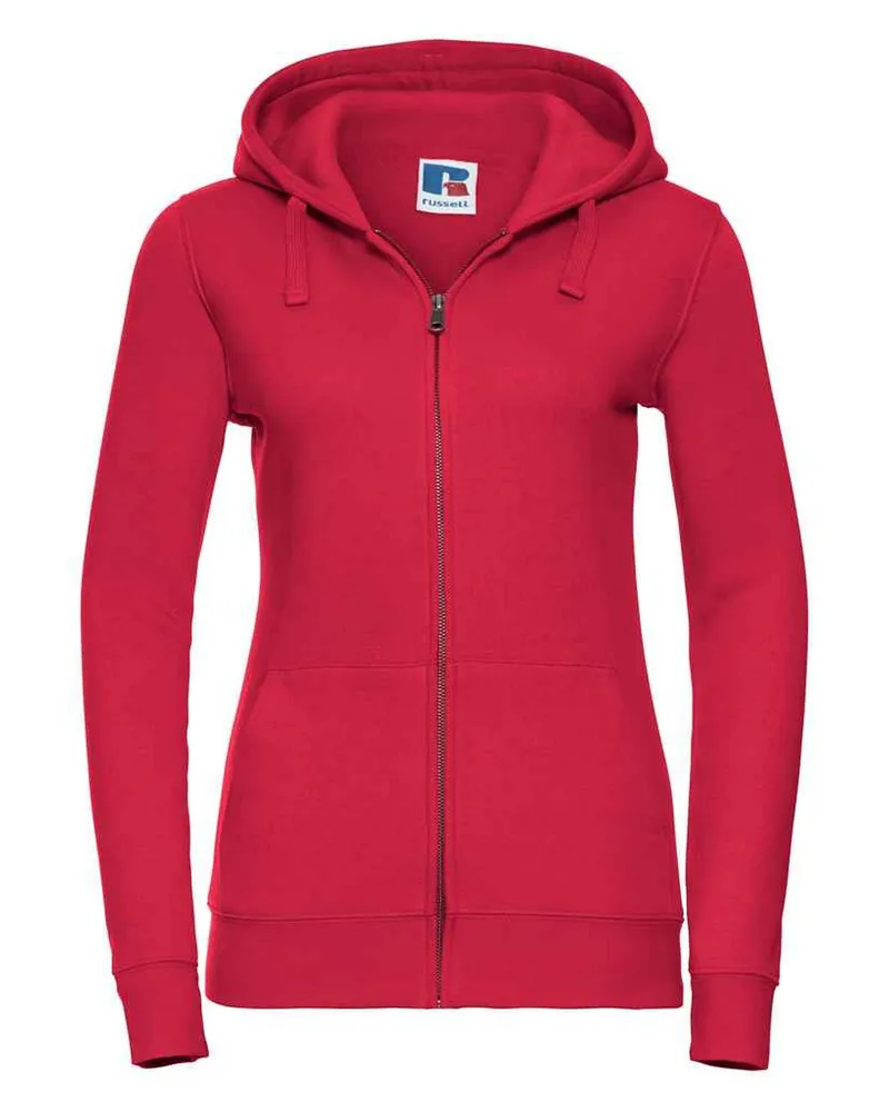 Russell Athletic Russell - "Authentic" Kapuzenpullover Durchgehender Reißverschluss für Damen (Rot Rot