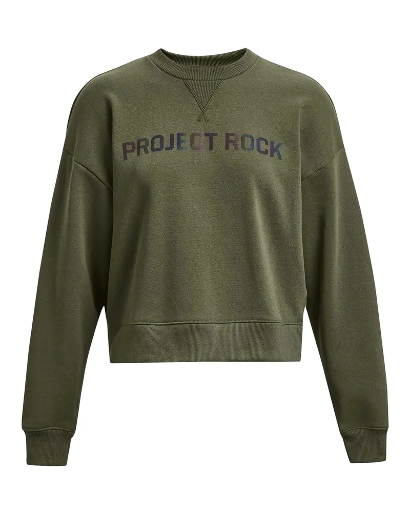 Under Armour Project Rock" Sweatshirt für Damen, Rückseitiger Aufdruck (Grün Grün