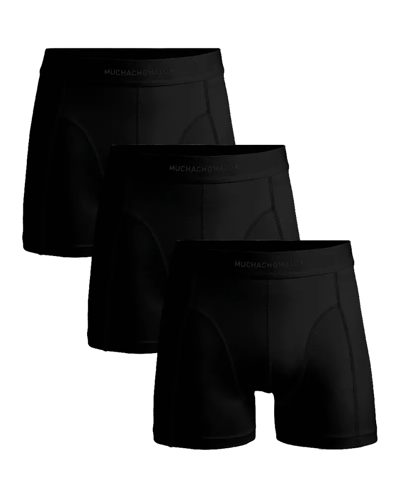 Muchachomalo Herren Pima Baumwolle Boxer Shorts - 3er Pack - Herren Unterwäsche Schwarz
