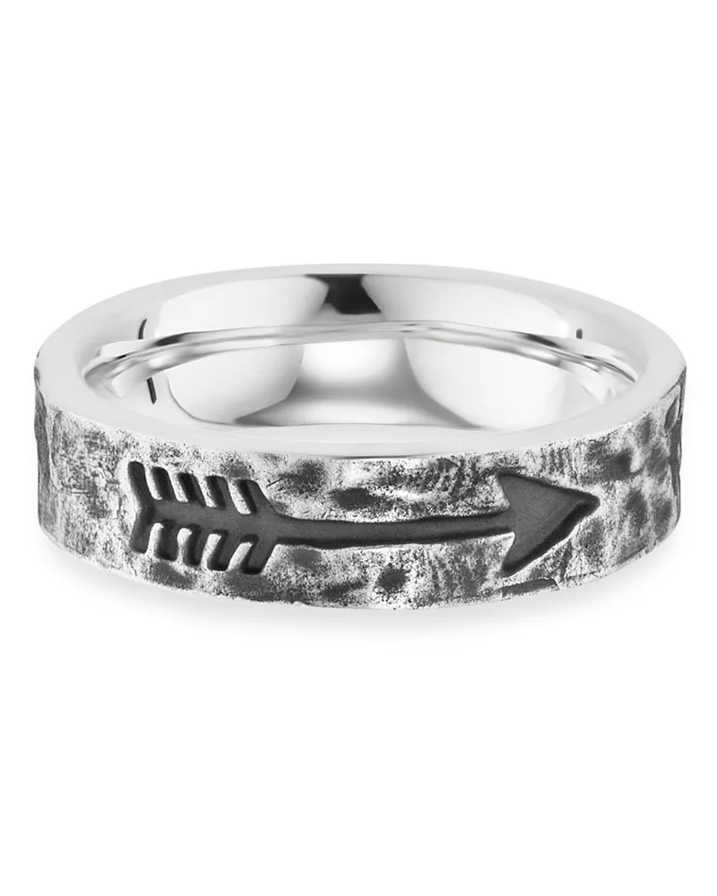 cai Ring aus 925er Sterling-Silber, rhodiniert, matt, Pfeildesign - Silber Silber