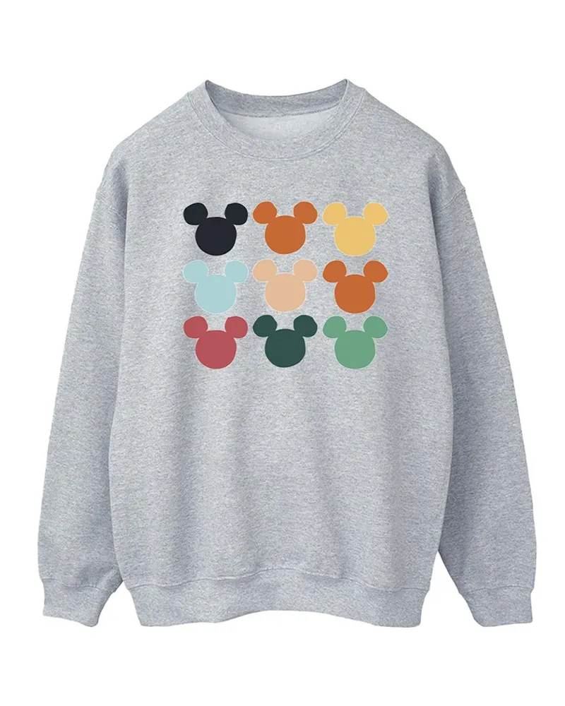 Disney Mickey Mouse Heads Square" Sweatshirt für Herren (Grau Hellgrau