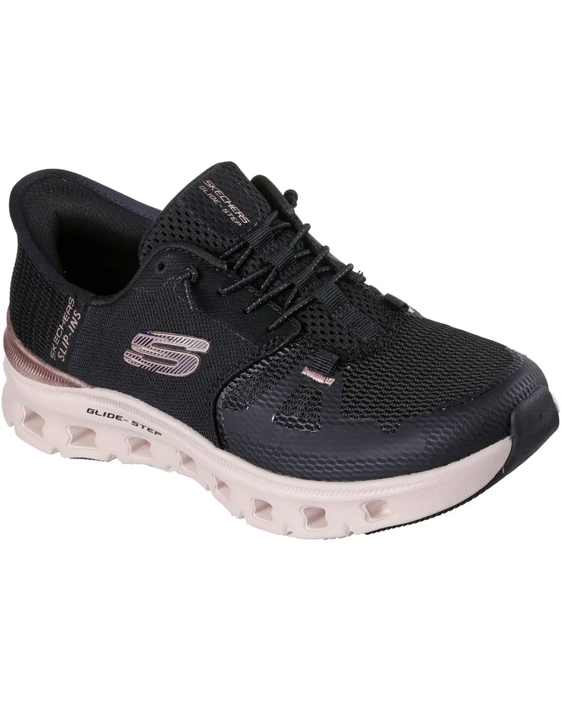 Skechers Glide-Step Pro Radiant Stride Damen Schwarz Mesh/Roségold Trim Sneaker Schwarz
