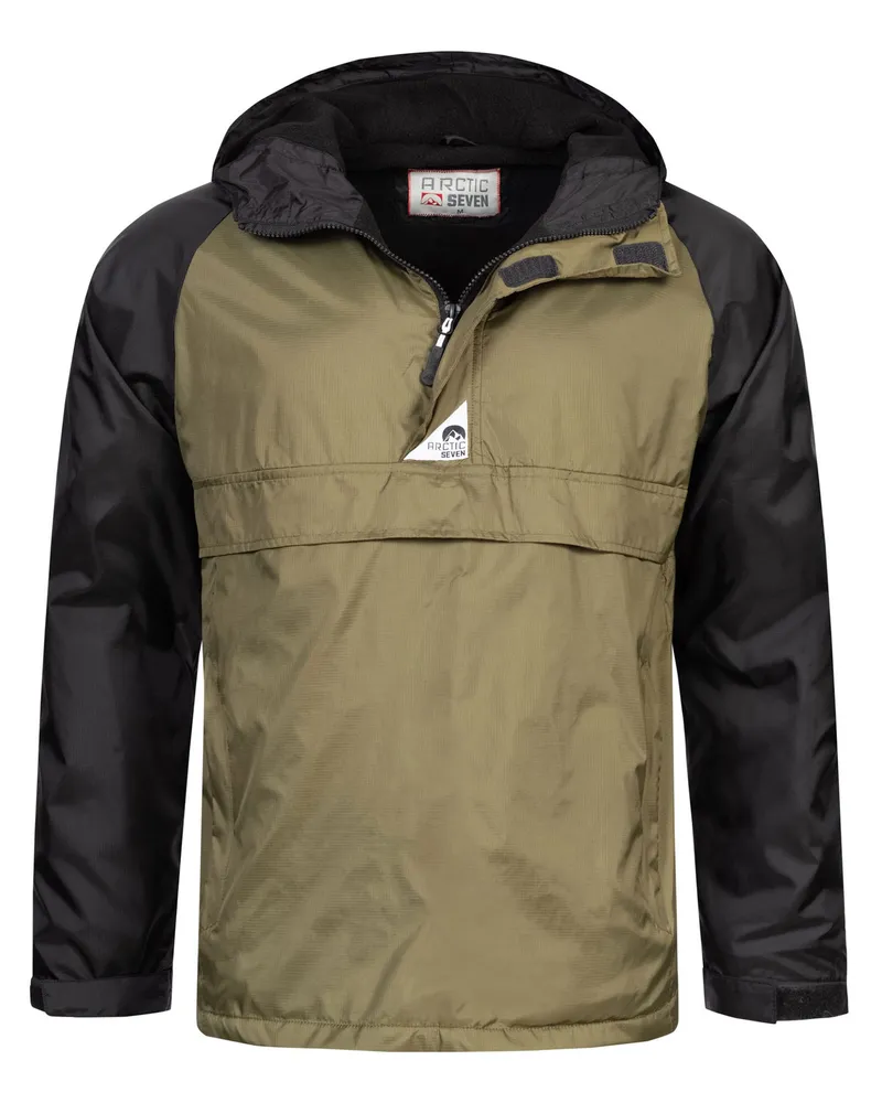 Arctic Seven Herren Regenjacke – Olive-Schwarz Oliv