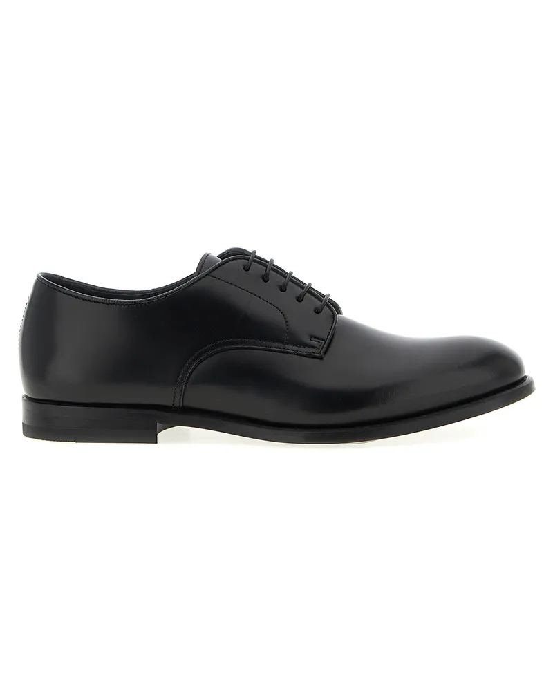 Doucal´s Schwarze Kalbsleder-Oxford- und Derby-Schuhe Schwarz