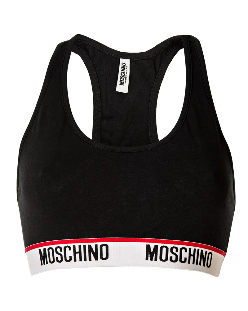 Moschino Bustier Racerback Stretch Baumwolle Schwarz