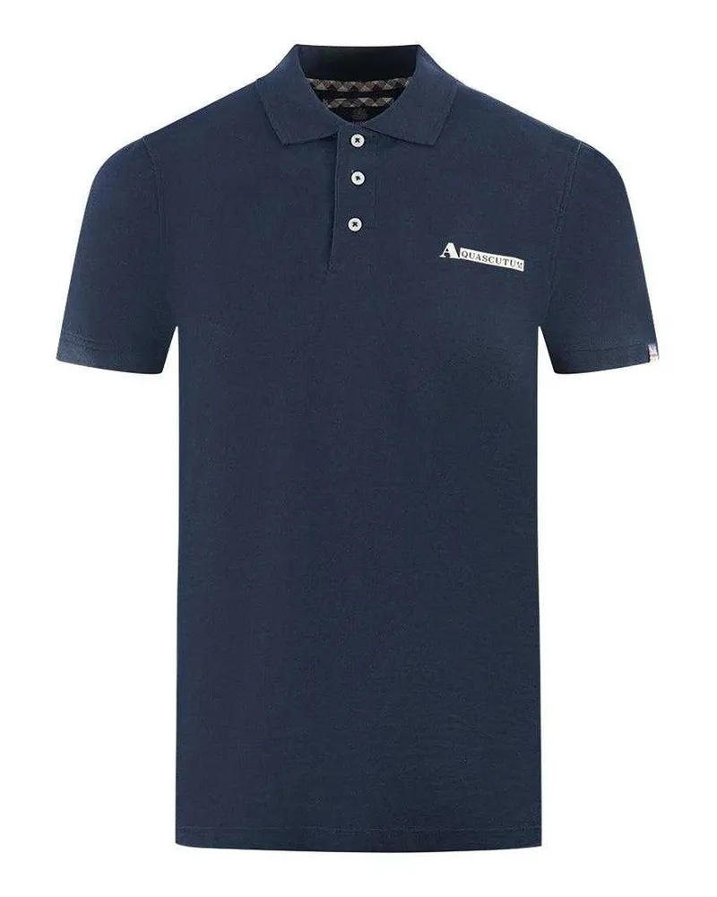 Aquascutum Unisex Erwachsene Boxed Logo Polo-Shirt (Marineblau Marineblau