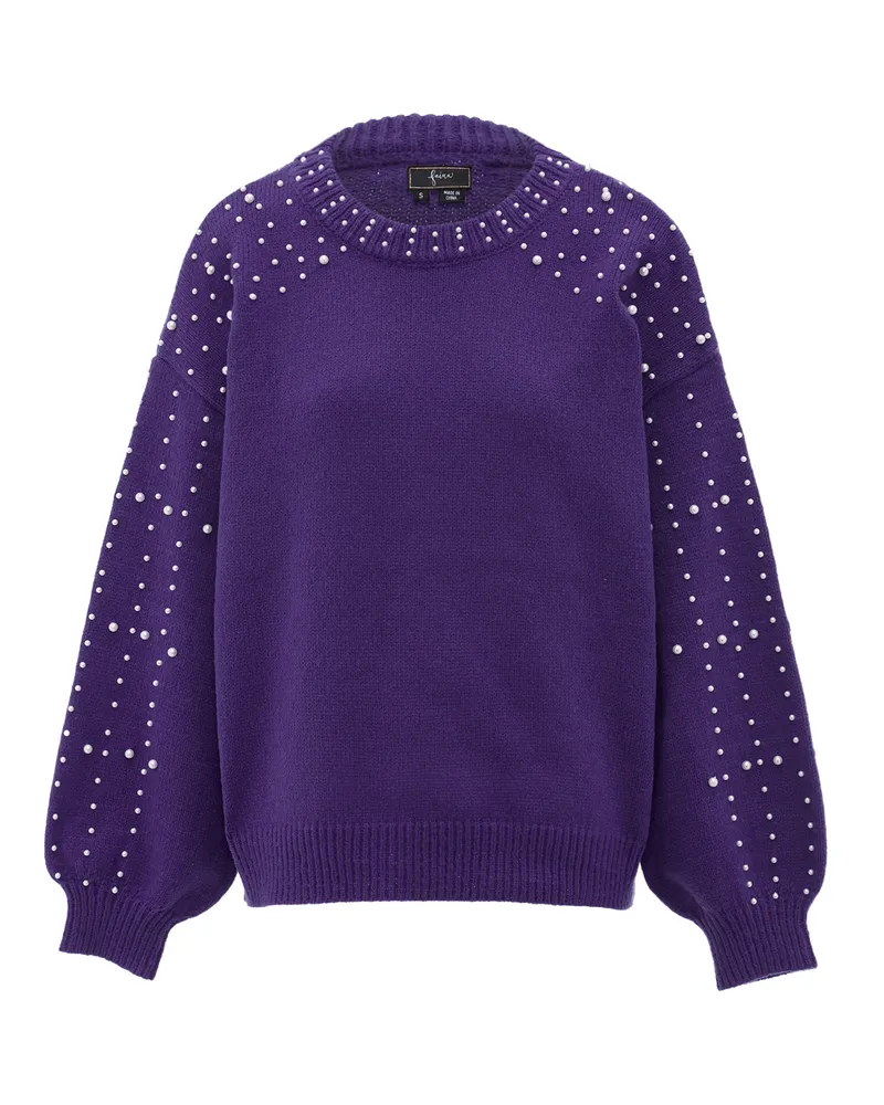 FAINA Pullover mit Perlenverzierung für Damen - Lila Lila