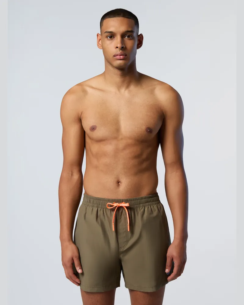 North Sails Badeshorts Logo-Aufnäher Dunkelgrün
