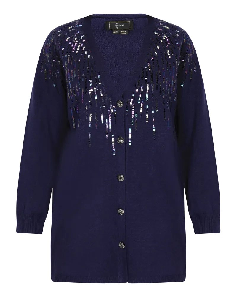 FAINA Strickjacke Damen Marine Marineblau