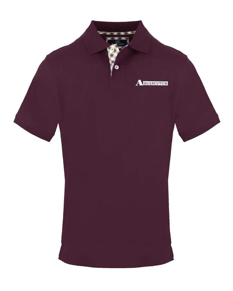 Aquascutum Poloshirt für Herren, kurzärmlig (Rot Rot