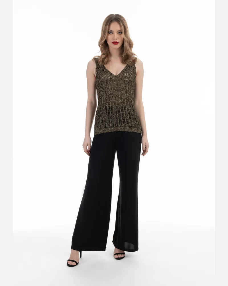 FAINA Top en tricot avec fil à effet Schwarz