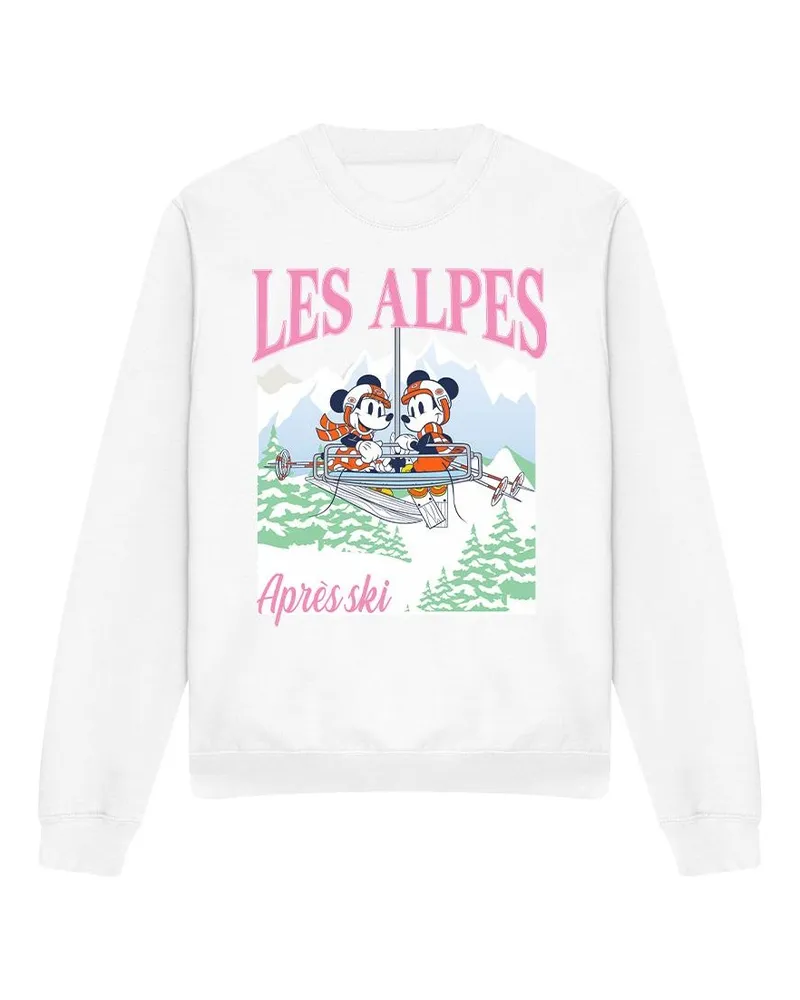 Disney Les Alpes" Sweatshirt für Herren/Damen Unisex (Weiß Weiß