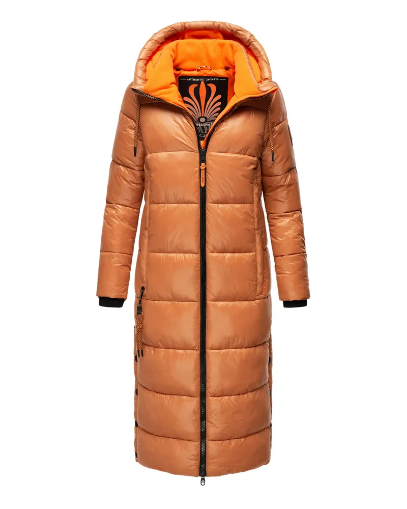 NAVAHOO Damen Wintermantel Schmuseengel – Lang & Elegant Warm Braun
