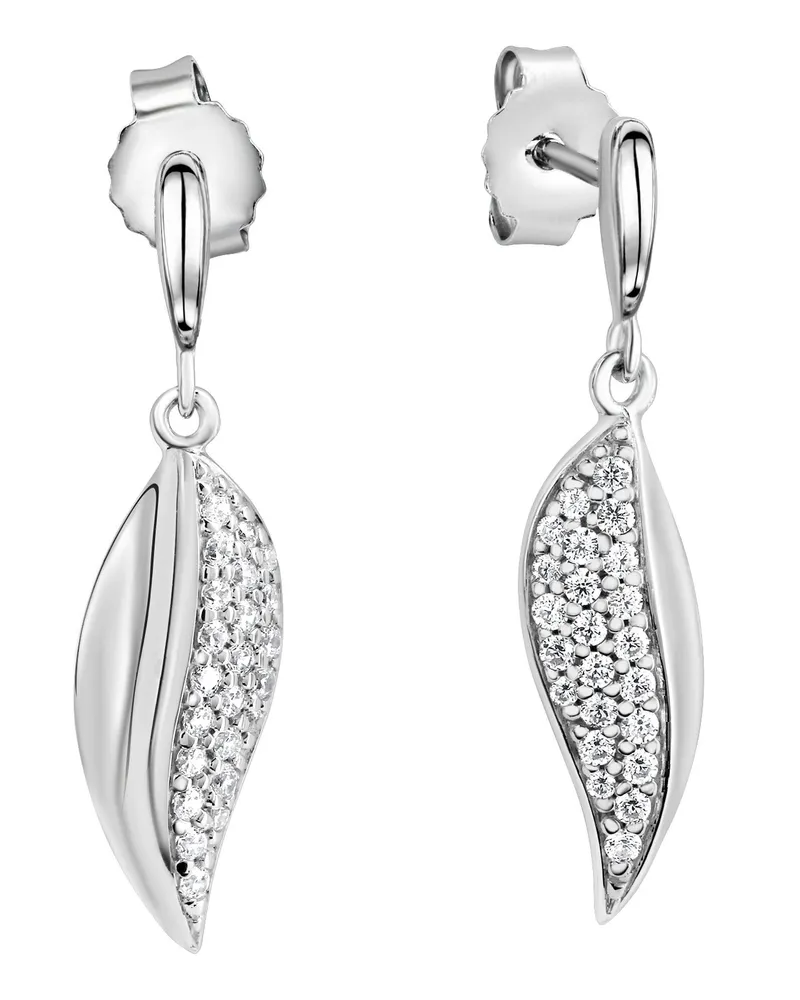 ZEEme Ohrringe Silber 925 mit weißem Zirkonia - Silber Silber