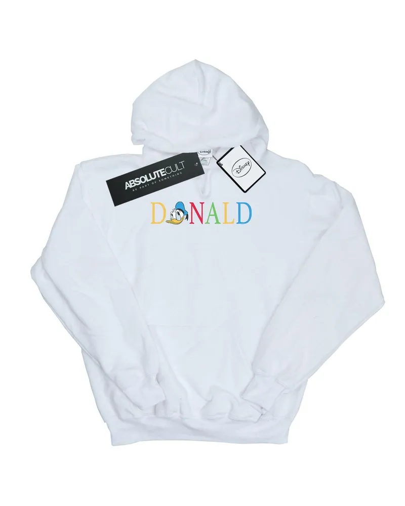 Disney Donald Duck Letters" Kapuzenpullover für Herren (Weiß Weiß