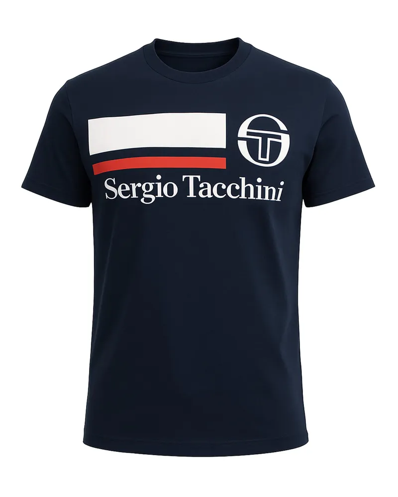 Sergio Tacchini Falcade Herren Navy T-Shirt Marineblau
