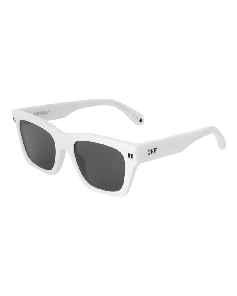 OFF-WHITE Valdez" Quadratischer Rahmen-Sonnenbrille für Damen (Weiß/Dunkelgrau Weiß