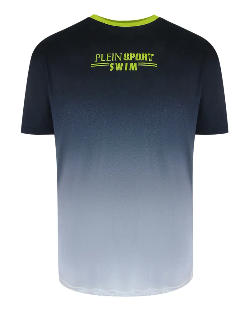Philipp Plein Gradient Style Schwarzes T-shirt Marineblau