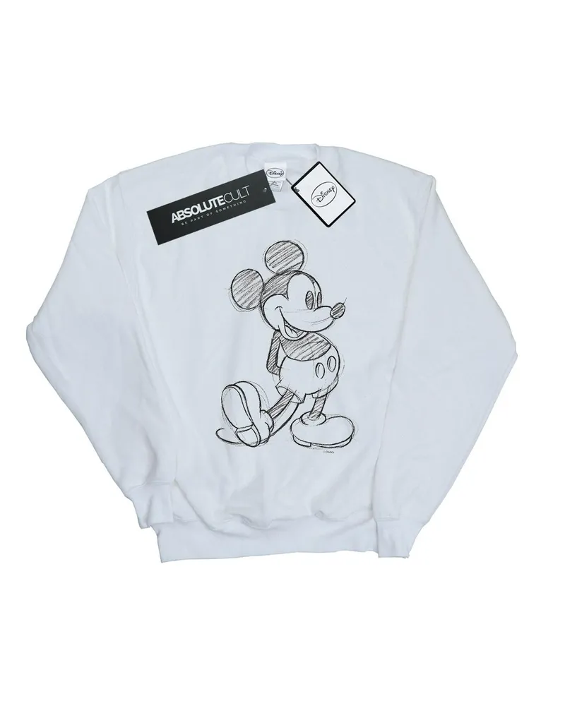 Disney Mickey Mouse Sketch Kick" Sweatshirt für Herren (Weiß Weiß