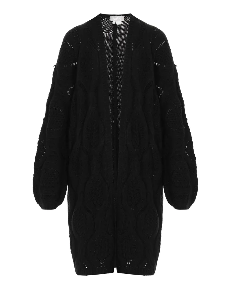 Usha Strickjacke Frauen schwarz meliert Schwarz