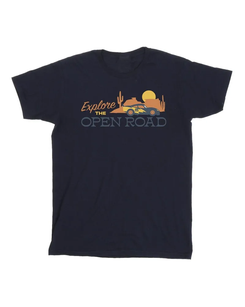 Disney Cars Explore The Open Road" T-Shirt für Herren (Marineblau Marineblau