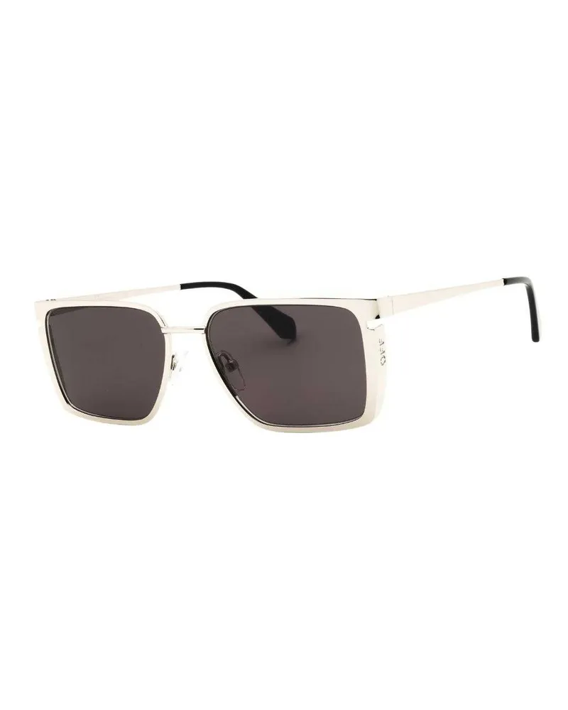 OFF-WHITE Off White - "Yoder" Sonnenbrille für Herren/Damen Unisex (Silber/Dunkelgrau Silber