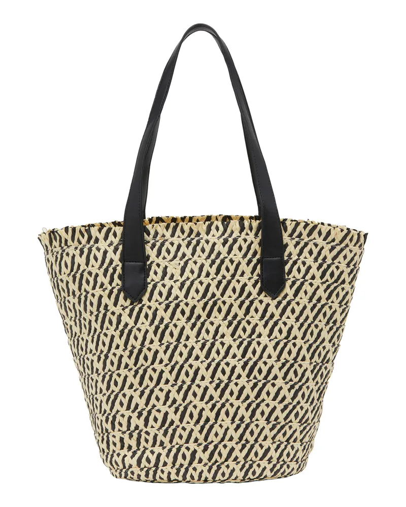 Usha Einkaufstasche Einkaufstasche Frauen schwarz-beige Schwarz