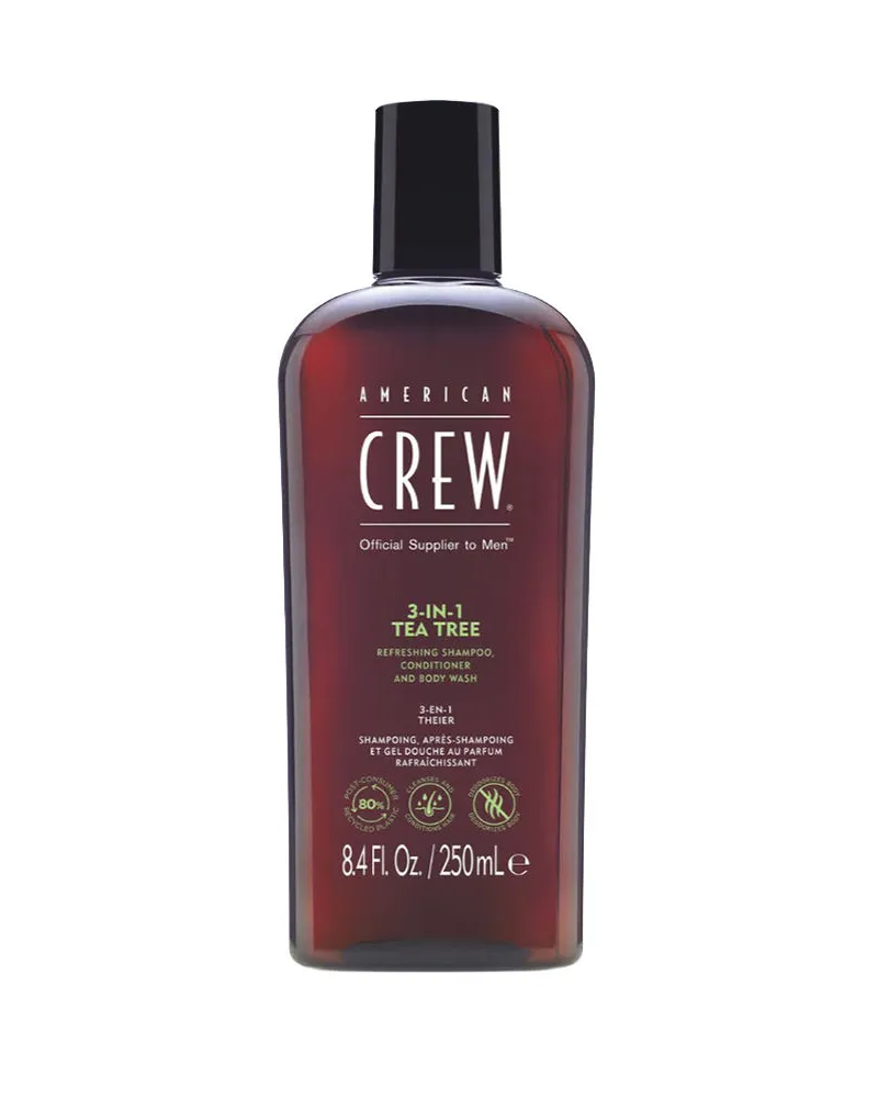 American Crew Tea Tree 3 In 1 Shampoo, Conditioner And Body Wash 250 ml 