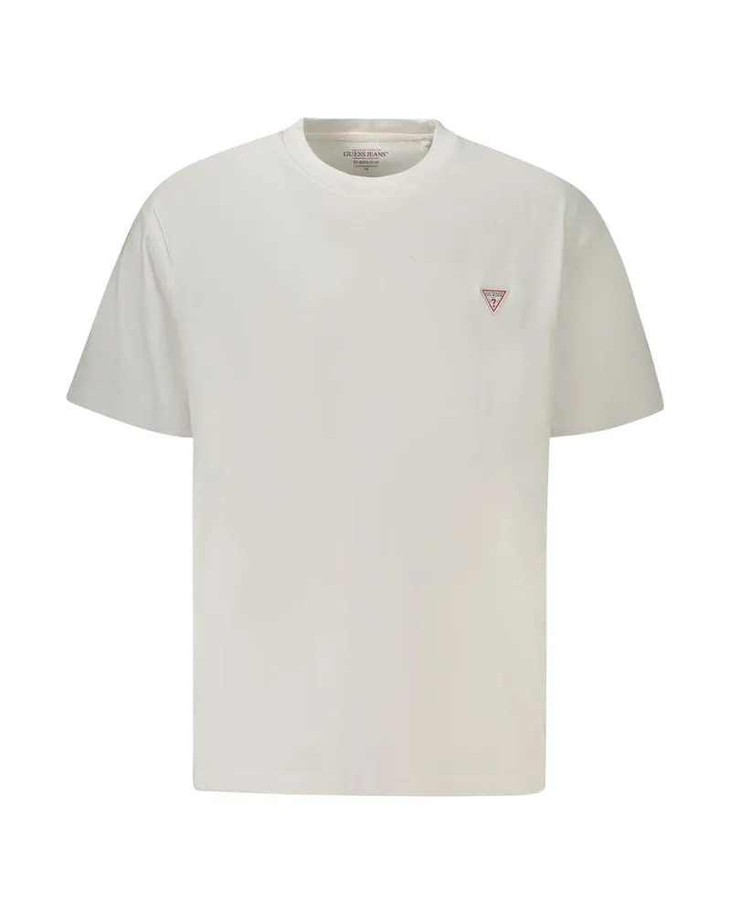 Guess Bianco Herren-T-Shirt aus Bio-Baumwolle Weiß